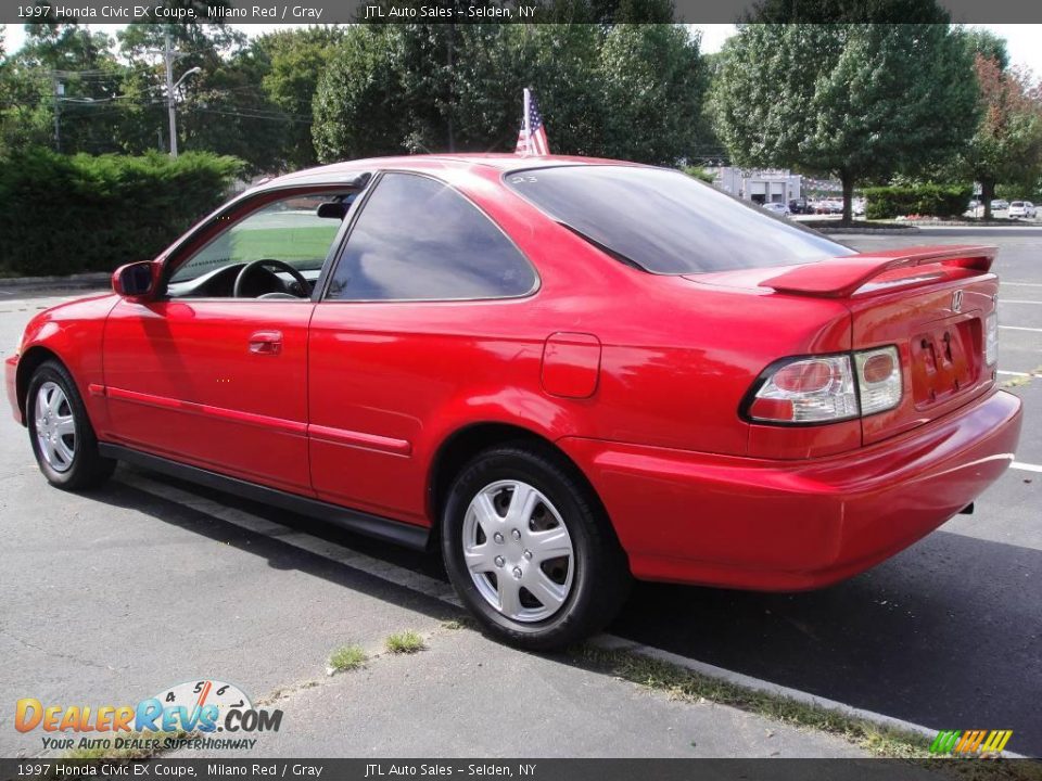 1997 Honda Civic EX Coupe Milano Red / Gray Photo #4