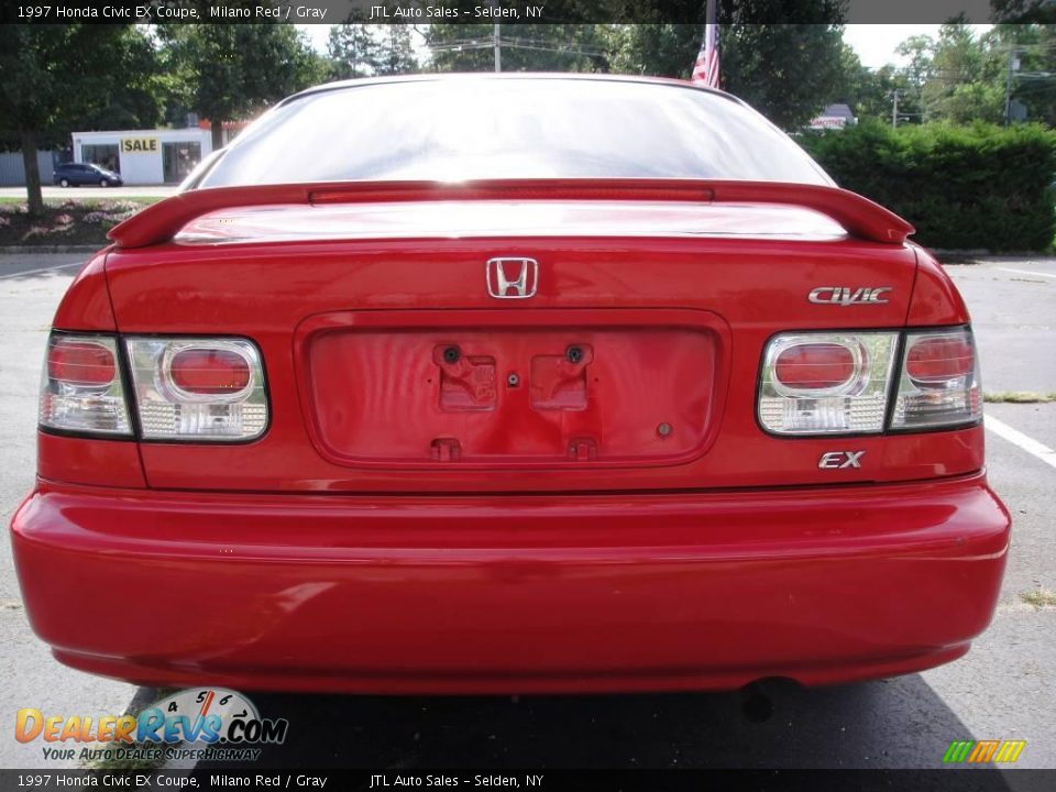 1997 Honda Civic EX Coupe Milano Red / Gray Photo #5