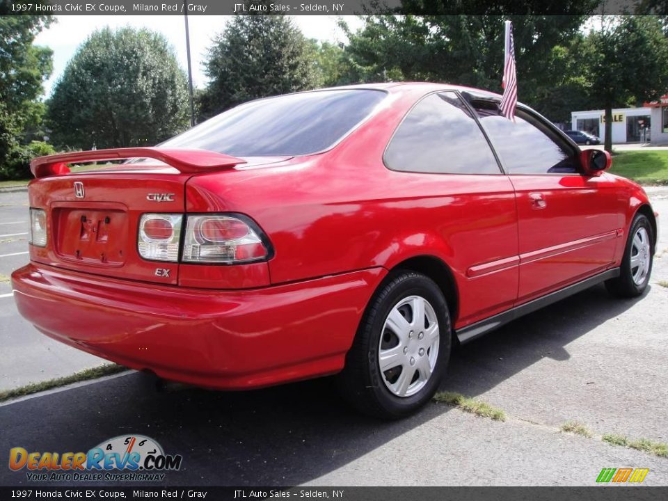 1997 Honda Civic EX Coupe Milano Red / Gray Photo #6