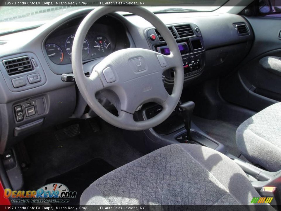 1997 Honda Civic EX Coupe Milano Red / Gray Photo #11