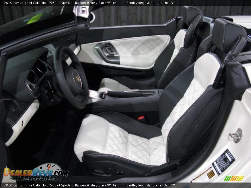 Black/White Interior - 2010 Lamborghini Gallardo LP560-4 Spyder Photo #6