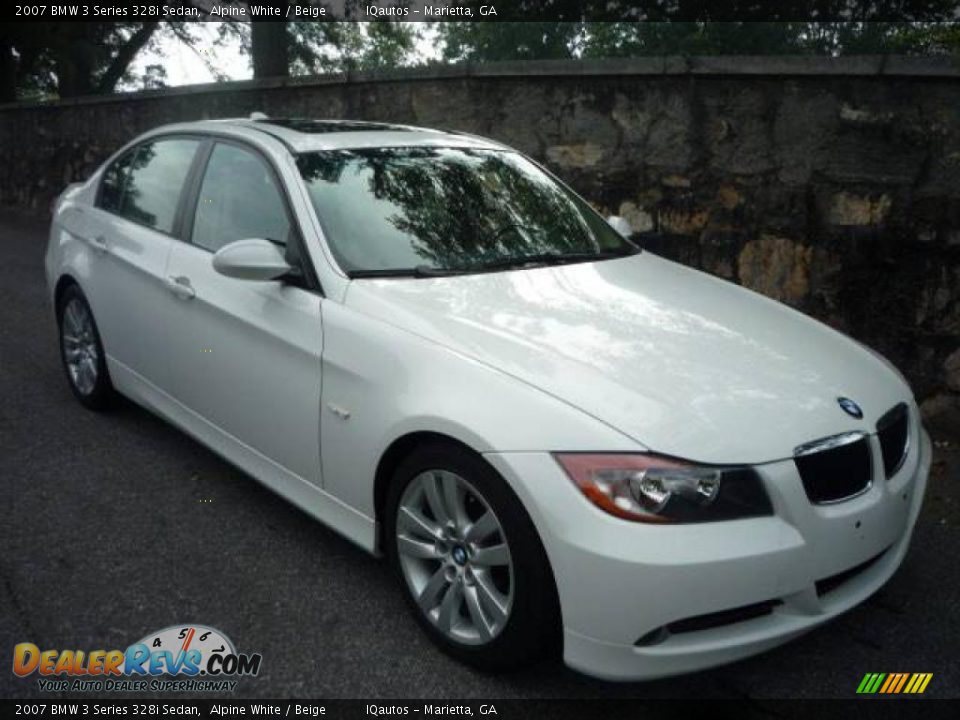2007 BMW 3 Series 328i Sedan Alpine White / Beige Photo #1