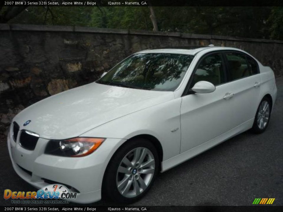 2007 BMW 3 Series 328i Sedan Alpine White / Beige Photo #2