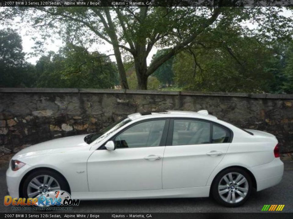 2007 BMW 3 Series 328i Sedan Alpine White / Beige Photo #12