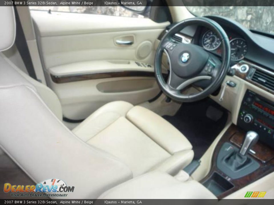 2007 BMW 3 Series 328i Sedan Alpine White / Beige Photo #17