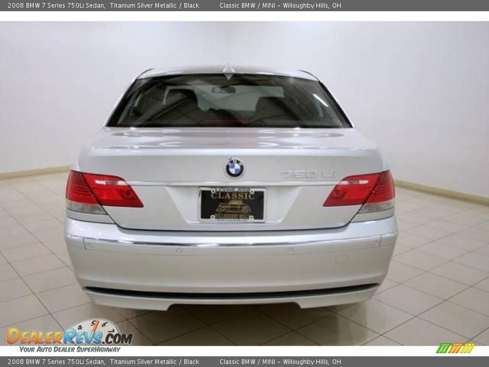 2008 BMW 7 Series 750Li Sedan Titanium Silver Metallic / Black Photo #6