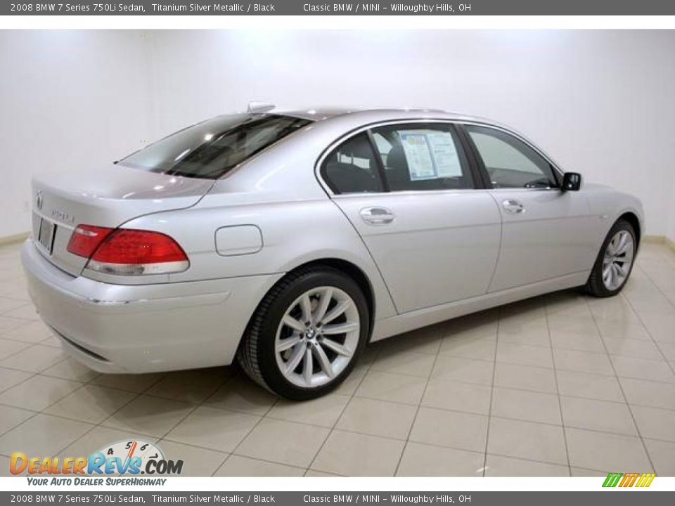 2008 BMW 7 Series 750Li Sedan Titanium Silver Metallic / Black Photo #7