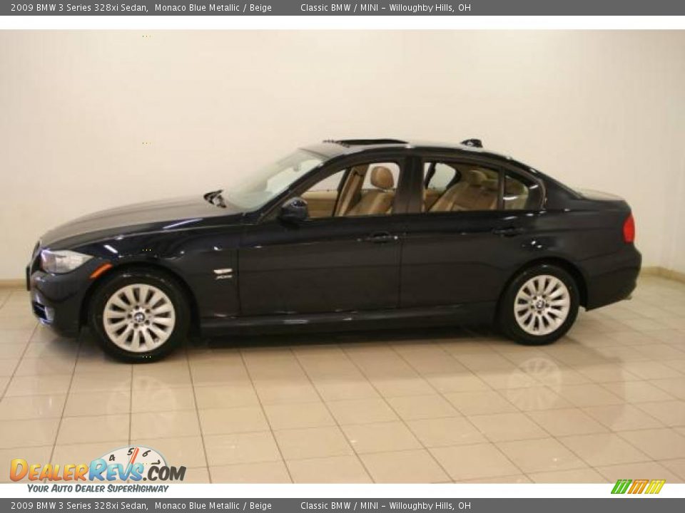 2009 BMW 3 Series 328xi Sedan Monaco Blue Metallic / Beige Photo #4