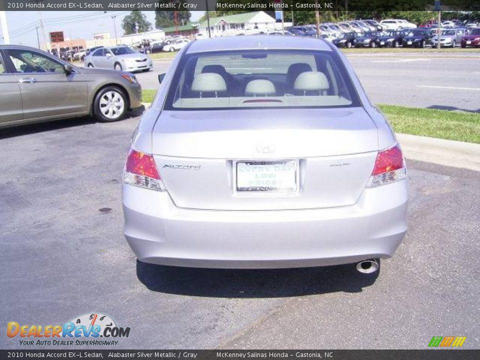 2010 Honda Accord EX-L Sedan Alabaster Silver Metallic / Gray Photo #3