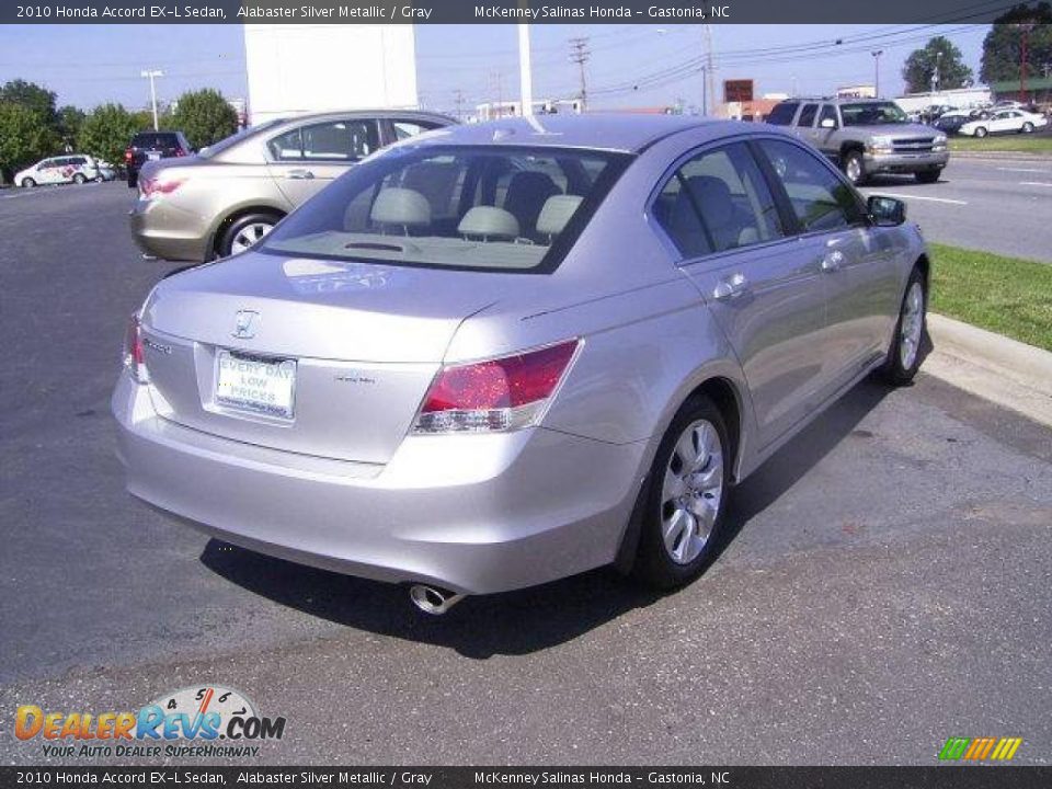 2010 Honda Accord EX-L Sedan Alabaster Silver Metallic / Gray Photo #4