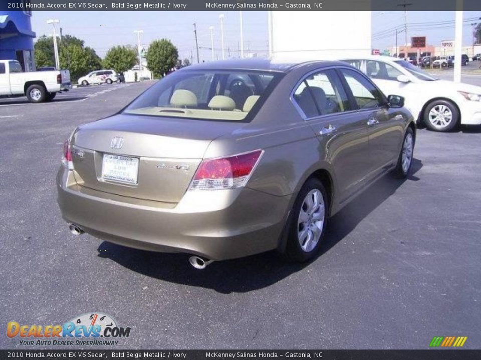 2010 Honda Accord EX V6 Sedan Bold Beige Metallic / Ivory Photo #4
