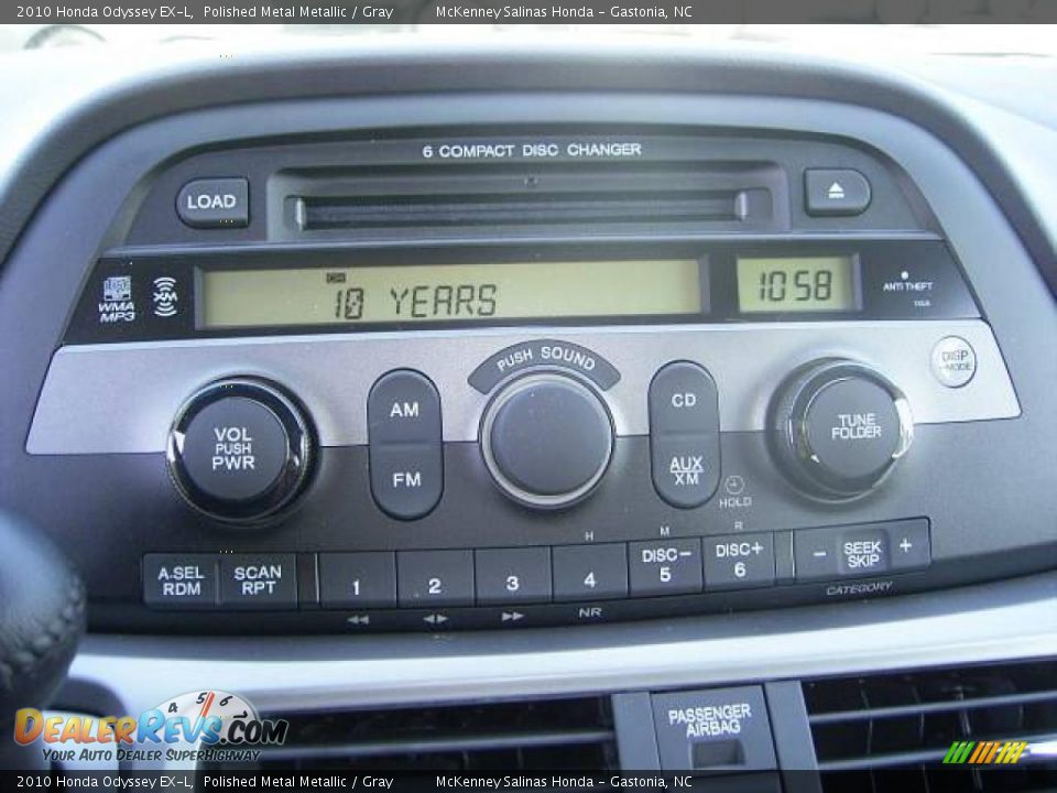 2010 Honda Odyssey EX-L Polished Metal Metallic / Gray Photo #33