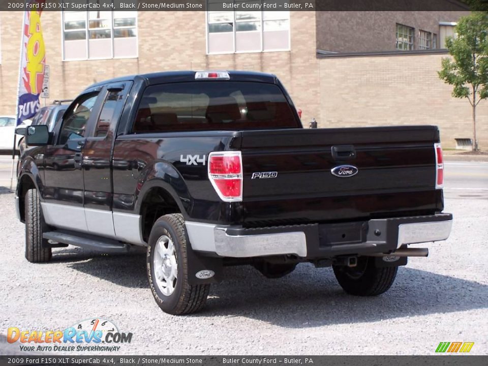 2009 Ford F150 XLT SuperCab 4x4 Black / Stone/Medium Stone Photo #2