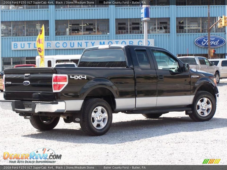 2009 Ford F150 XLT SuperCab 4x4 Black / Stone/Medium Stone Photo #3