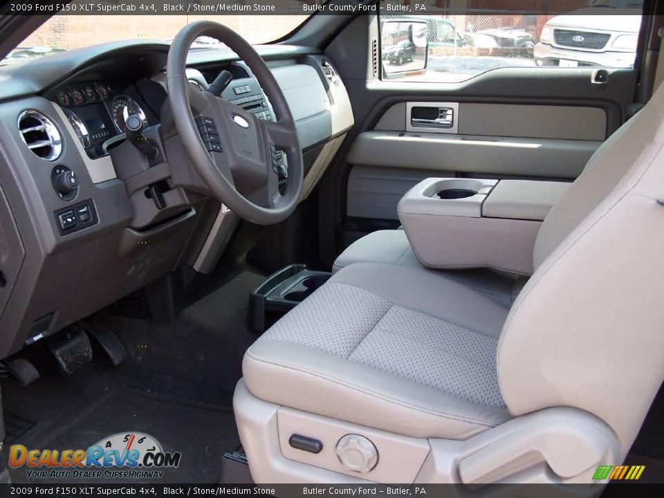 2009 Ford F150 XLT SuperCab 4x4 Black / Stone/Medium Stone Photo #5