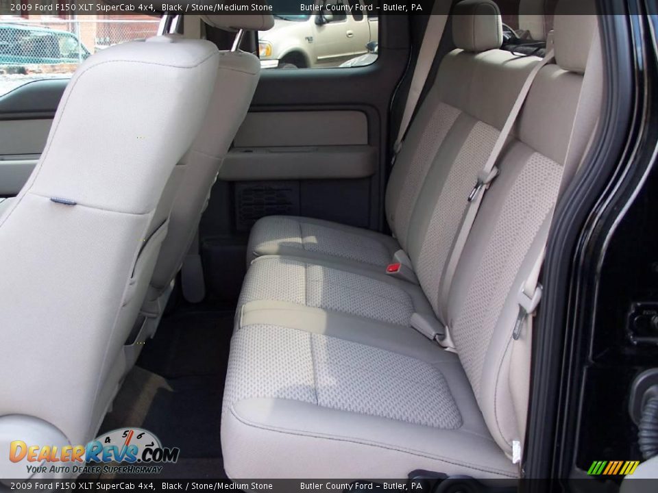 2009 Ford F150 XLT SuperCab 4x4 Black / Stone/Medium Stone Photo #7