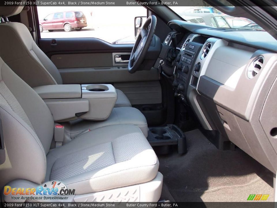 2009 Ford F150 XLT SuperCab 4x4 Black / Stone/Medium Stone Photo #8