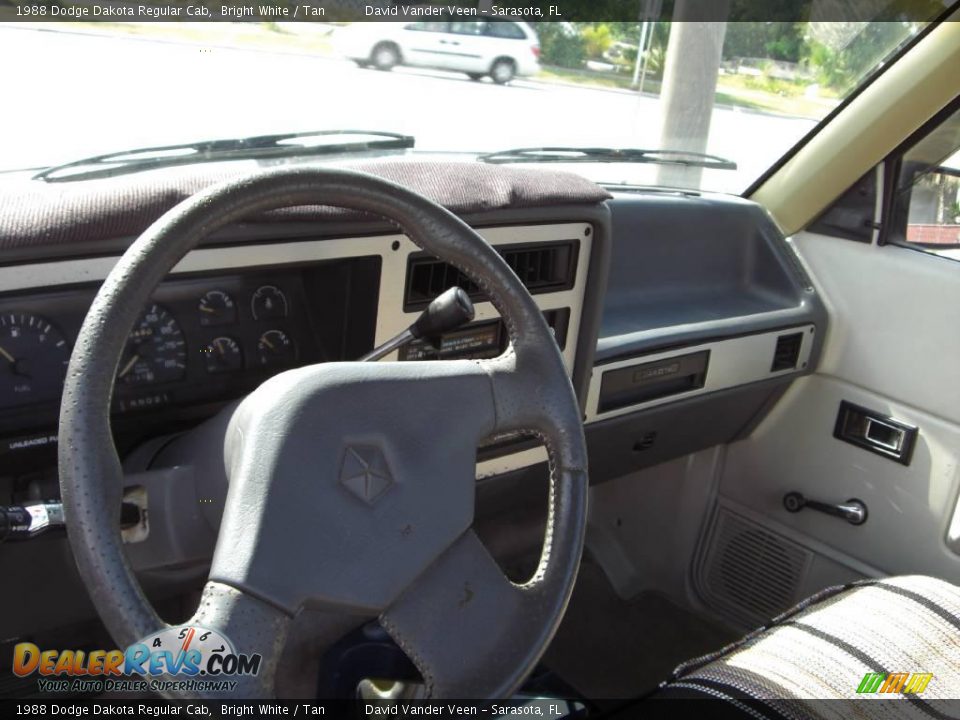 1988 Dodge Dakota Regular Cab Bright White / Tan Photo #8