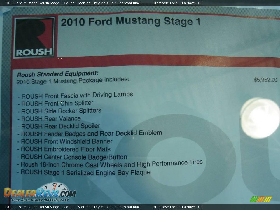2010 Ford Mustang Roush Stage 1 Coupe Sterling Grey Metallic / Charcoal Black Photo #26