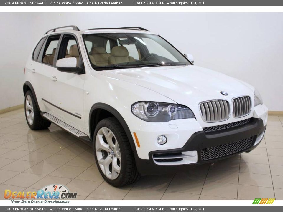 2009 BMW X5 xDrive48i Alpine White / Sand Beige Nevada Leather Photo #1