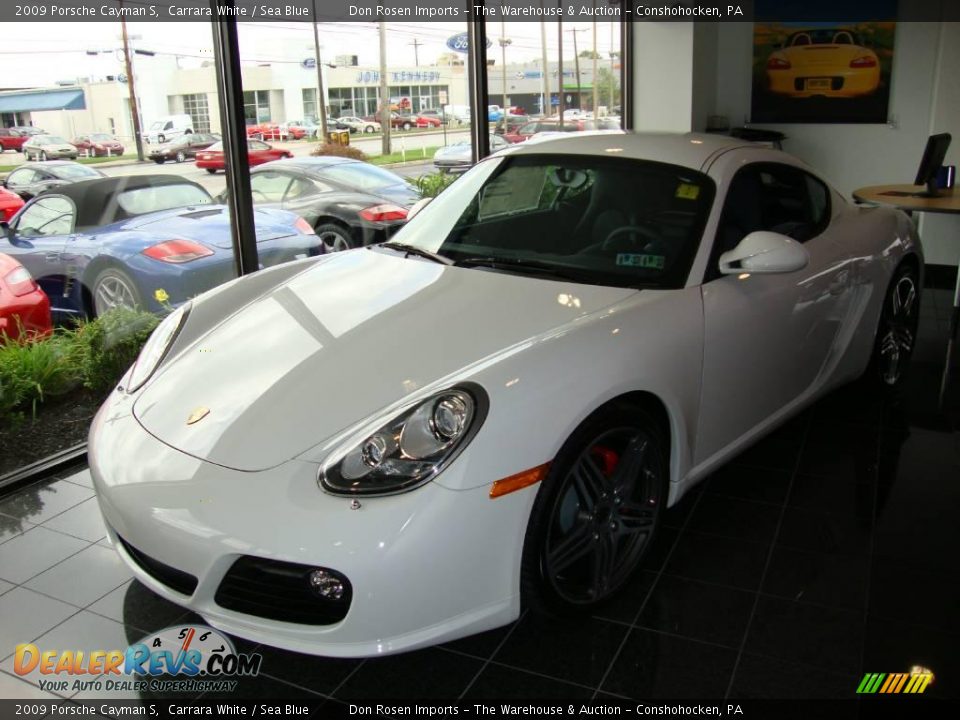2009 Porsche Cayman S Carrara White / Sea Blue Photo #1
