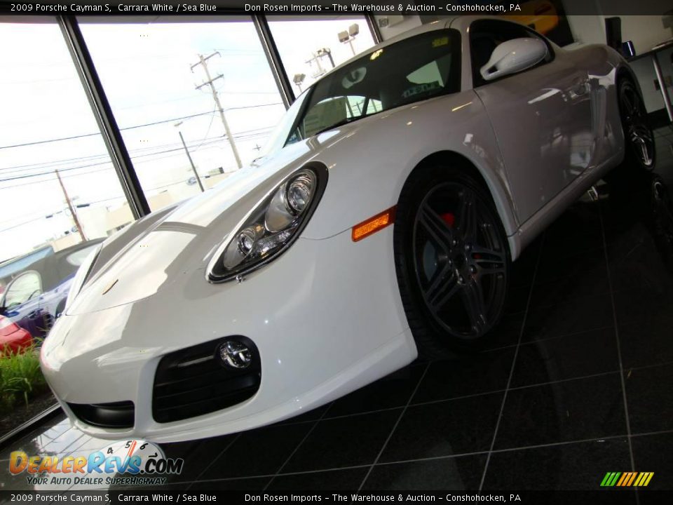 2009 Porsche Cayman S Carrara White / Sea Blue Photo #2
