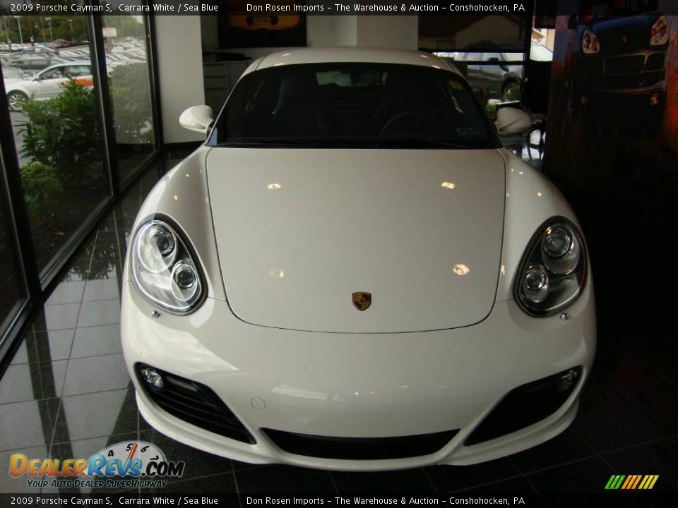 2009 Porsche Cayman S Carrara White / Sea Blue Photo #3