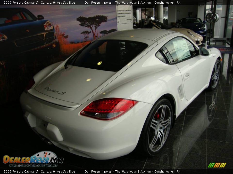 2009 Porsche Cayman S Carrara White / Sea Blue Photo #4