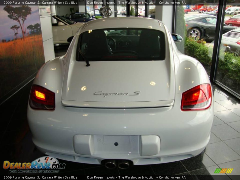 2009 Porsche Cayman S Carrara White / Sea Blue Photo #5