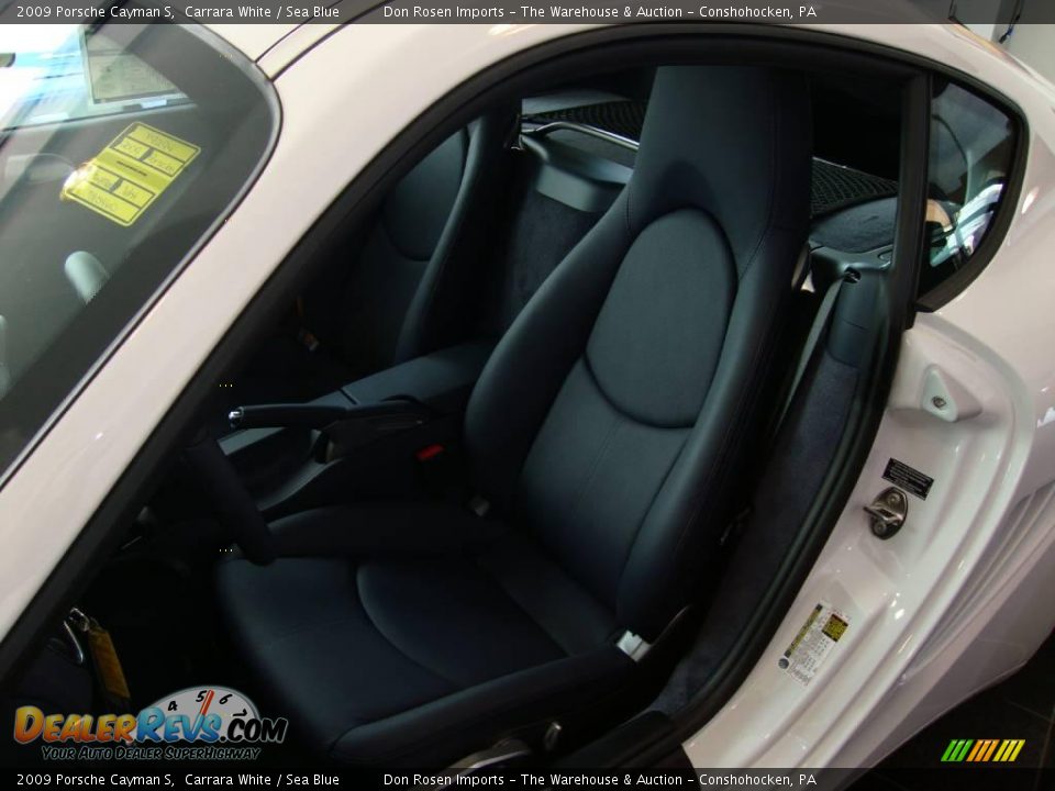 2009 Porsche Cayman S Carrara White / Sea Blue Photo #12