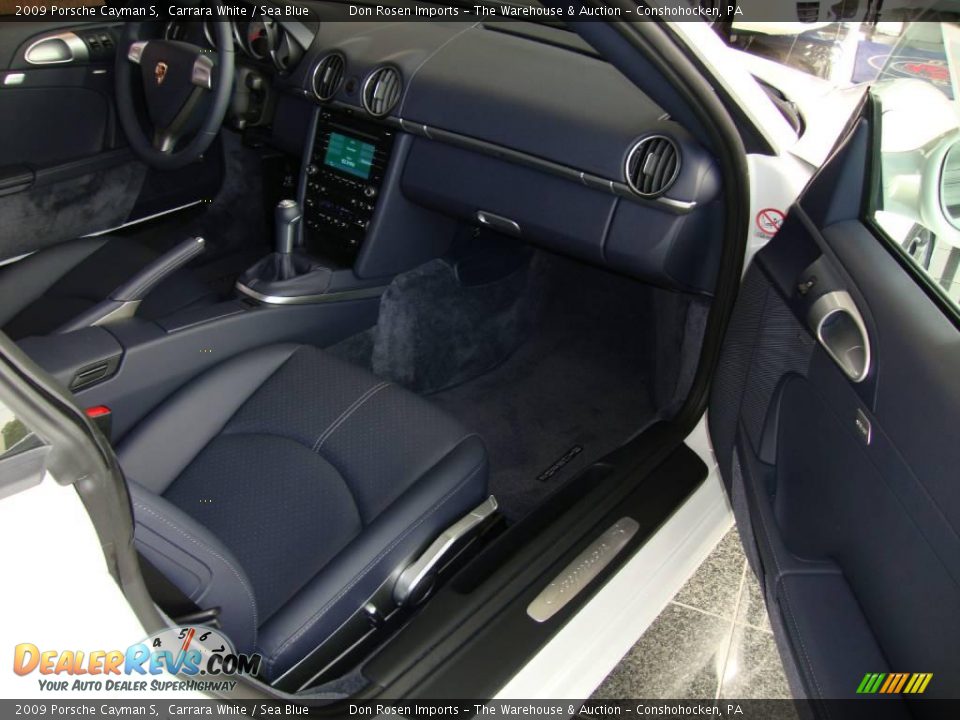 2009 Porsche Cayman S Carrara White / Sea Blue Photo #13