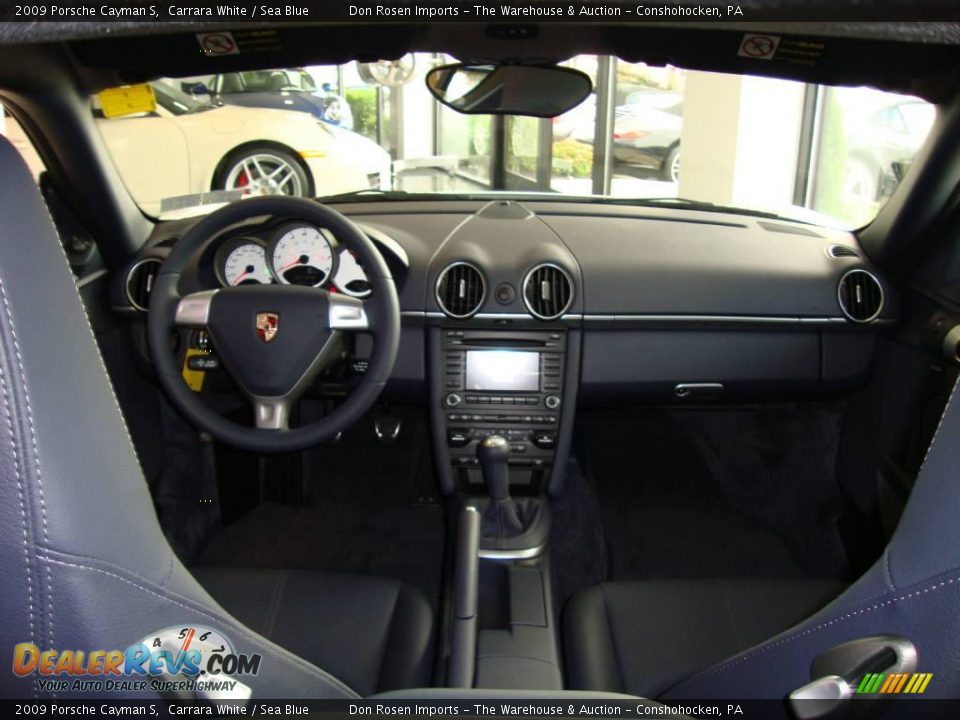2009 Porsche Cayman S Carrara White / Sea Blue Photo #17