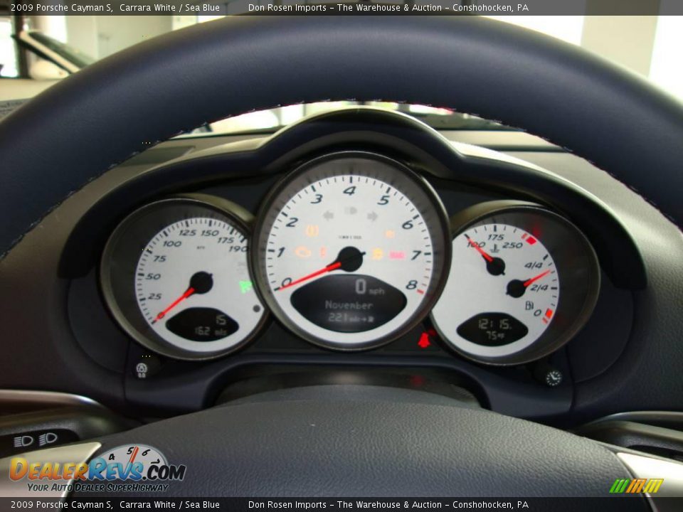 2009 Porsche Cayman S Carrara White / Sea Blue Photo #26