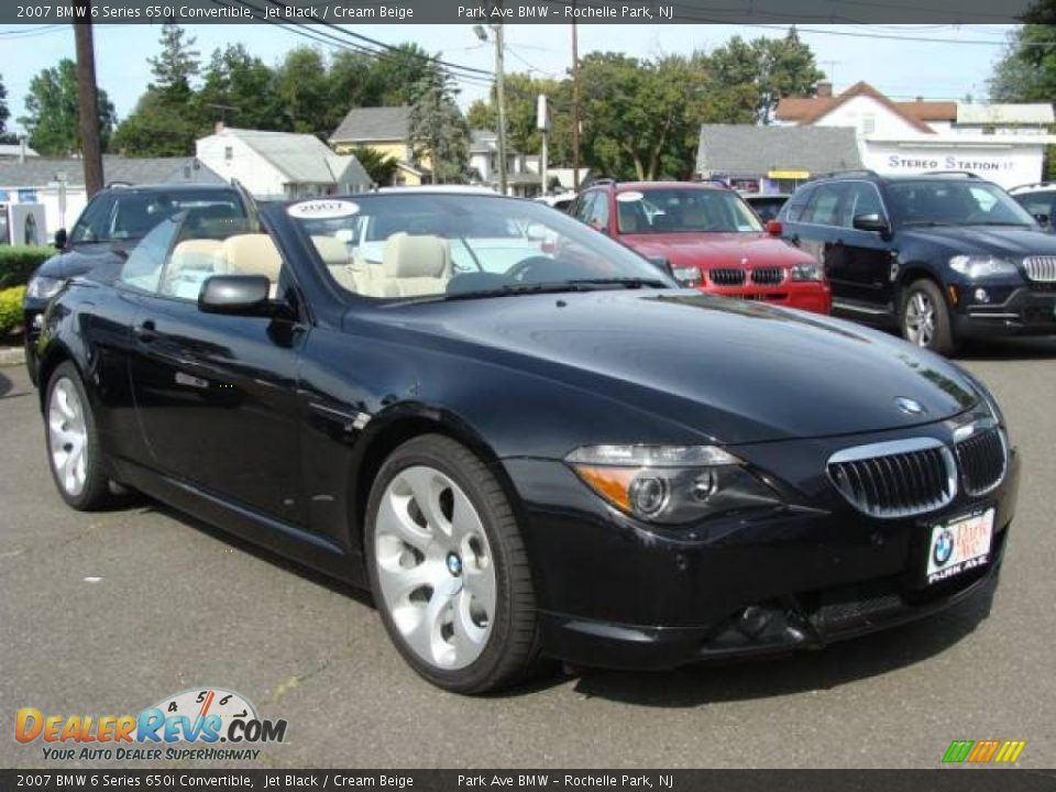 2007 BMW 6 Series 650i Convertible Jet Black / Cream Beige Photo #3