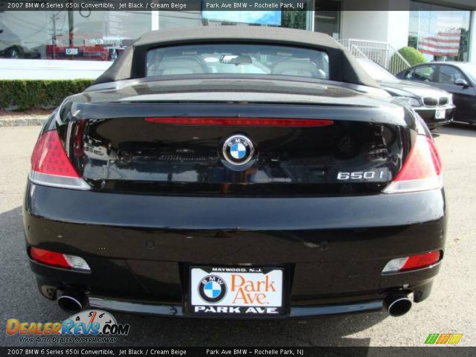 2007 BMW 6 Series 650i Convertible Jet Black / Cream Beige Photo #13
