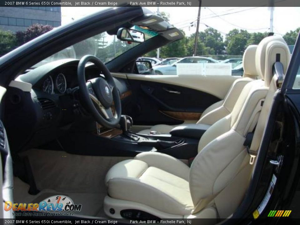 2007 BMW 6 Series 650i Convertible Jet Black / Cream Beige Photo #17