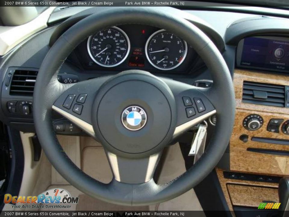 2007 BMW 6 Series 650i Convertible Jet Black / Cream Beige Photo #20