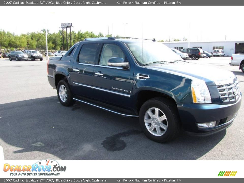 2007 Cadillac Escalade EXT AWD Blue Chip / Cocoa/Light Cashmere Photo #6