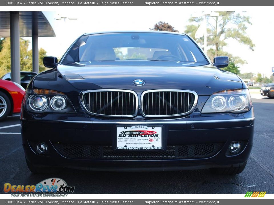 2006 BMW 7 Series 750Li Sedan Monaco Blue Metallic / Beige Nasca Leather Photo #2