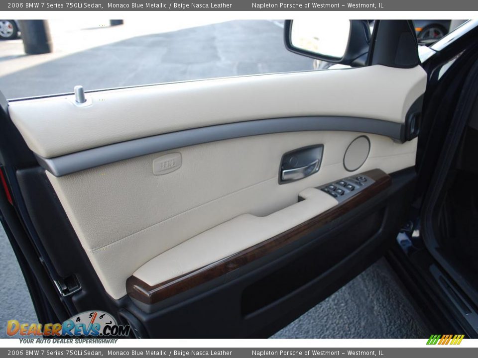 2006 BMW 7 Series 750Li Sedan Monaco Blue Metallic / Beige Nasca Leather Photo #9