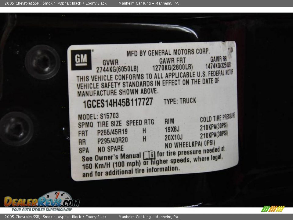 2005 Chevrolet SSR Smokin' Asphalt Black / Ebony Black Photo #25