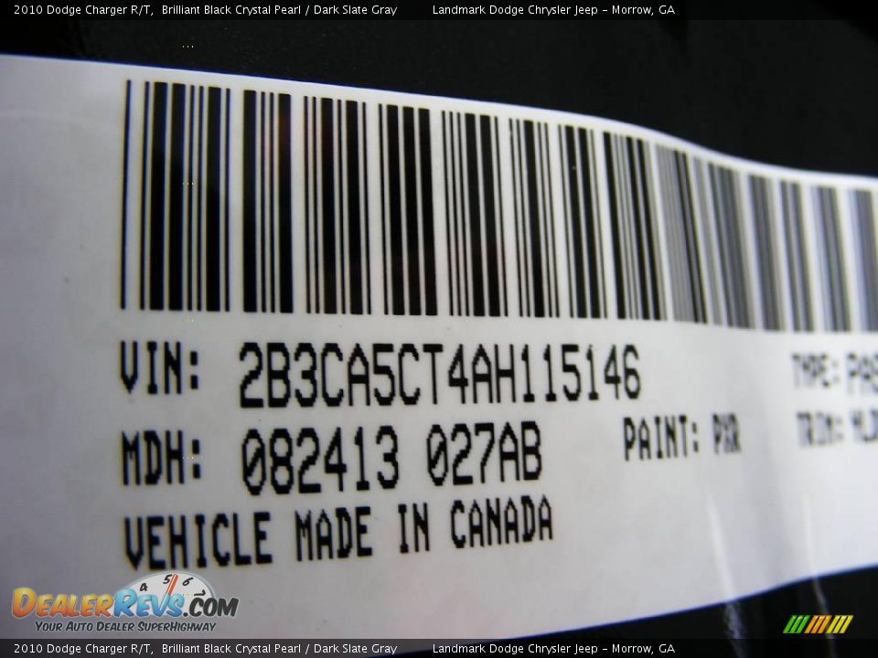 2010 Dodge Charger R/T Brilliant Black Crystal Pearl / Dark Slate Gray Photo #16