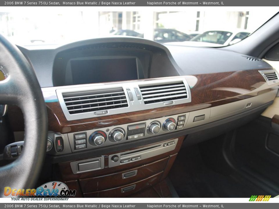 2006 BMW 7 Series 750Li Sedan Monaco Blue Metallic / Beige Nasca Leather Photo #12