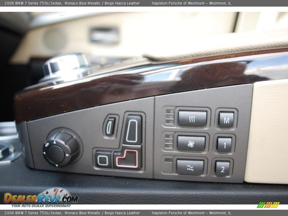 2006 BMW 7 Series 750Li Sedan Monaco Blue Metallic / Beige Nasca Leather Photo #14