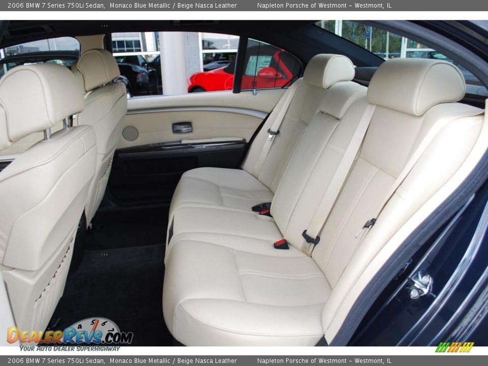2006 BMW 7 Series 750Li Sedan Monaco Blue Metallic / Beige Nasca Leather Photo #15