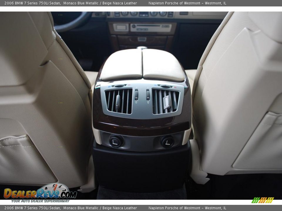 2006 BMW 7 Series 750Li Sedan Monaco Blue Metallic / Beige Nasca Leather Photo #16