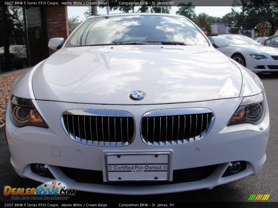 2007 BMW 6 Series 650i Coupe Alpine White / Cream Beige Photo #2