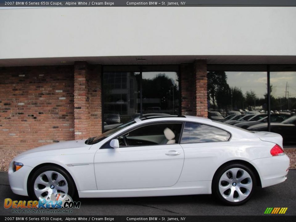 2007 BMW 6 Series 650i Coupe Alpine White / Cream Beige Photo #3