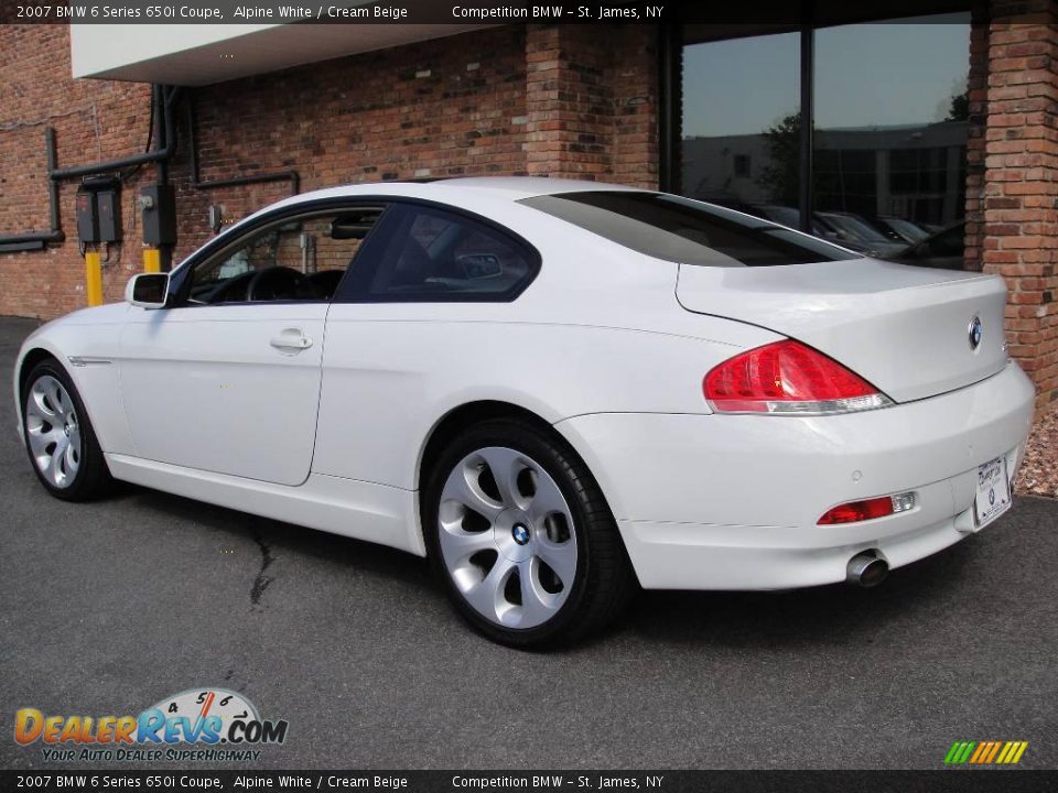2007 BMW 6 Series 650i Coupe Alpine White / Cream Beige Photo #4