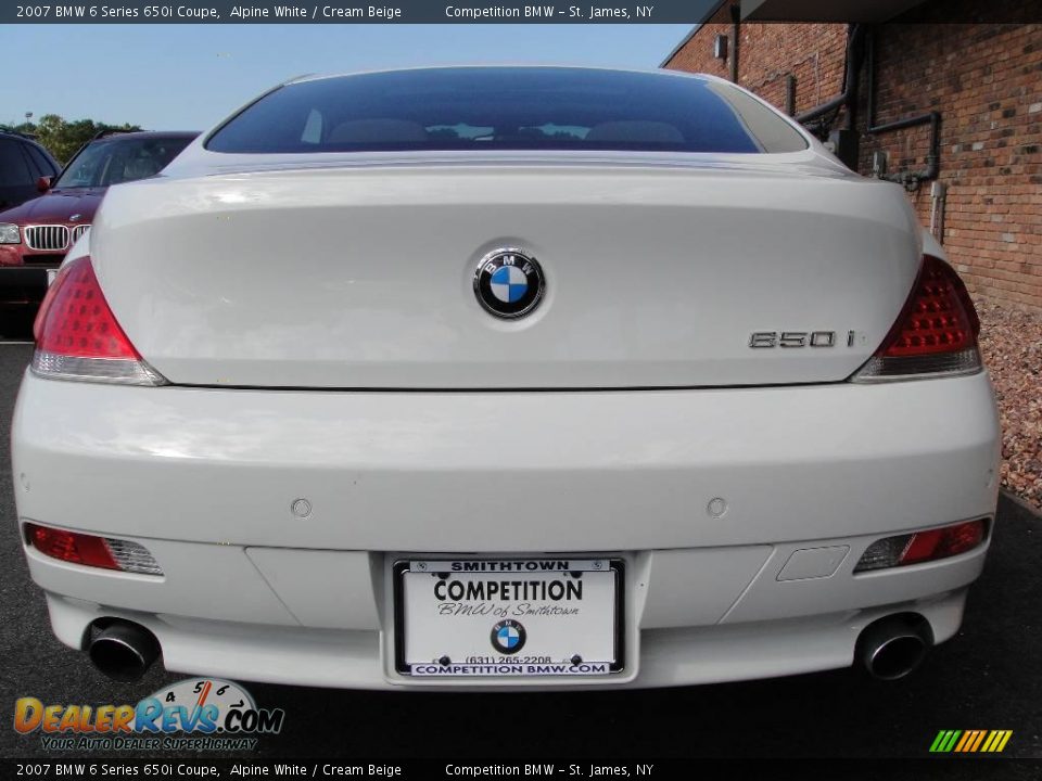 2007 BMW 6 Series 650i Coupe Alpine White / Cream Beige Photo #5